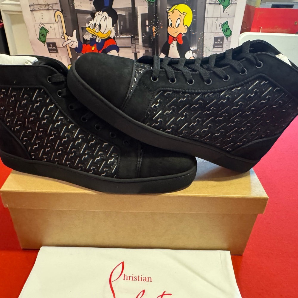 Christian Louboutin Black Studded Sneakers
